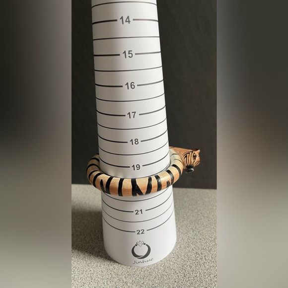 Wood Carved Zebra Bangle Bracelet - Picture 5 of 7